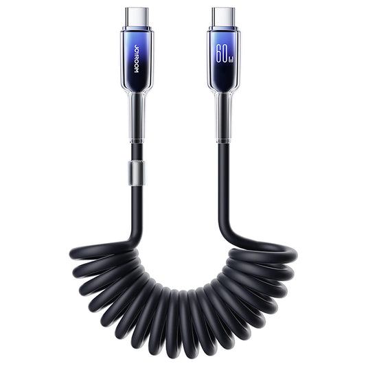 Καλώδιο Δεδομένων και Φόρτισης USB-C - USB-C Joyroom S-A43 Crystal, 60W, 1.5m, Μαύρο