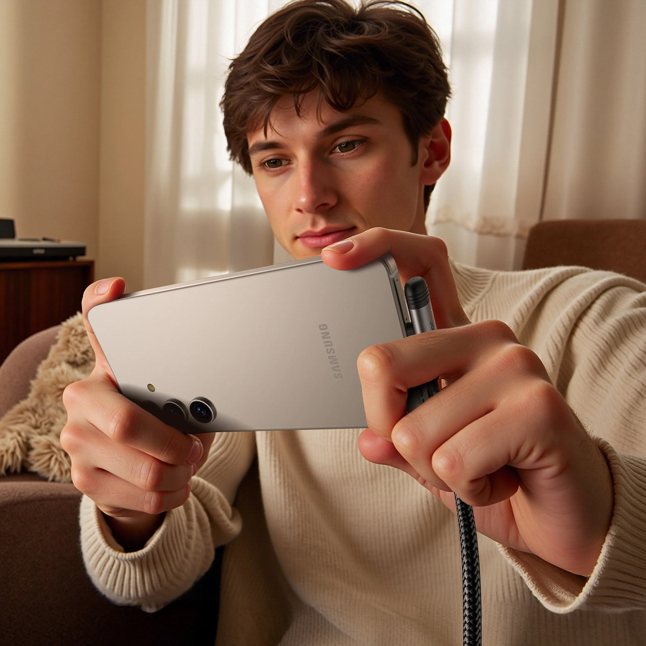 Καλώδιο Δεδομένων και Φόρτισης USB-C - USB-C Joyroom S-A56 EnjoyX Angled, 60W, 1.2m, Μαύρο