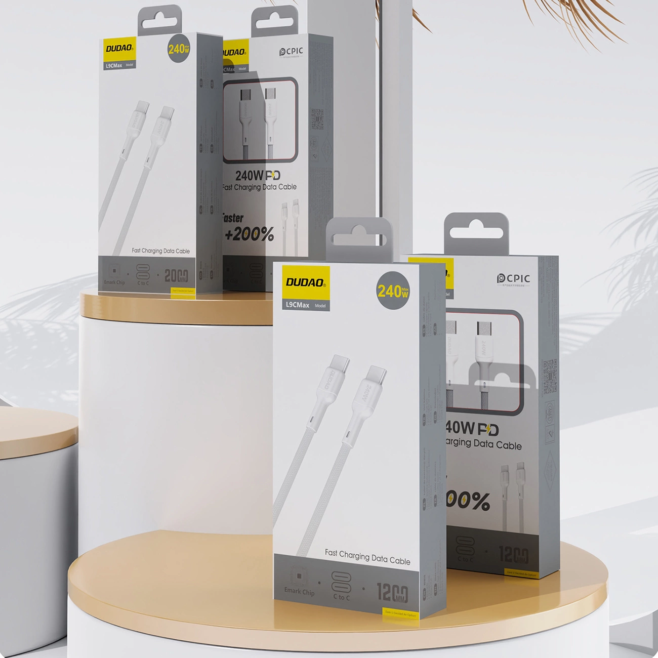 Καλώδιο Δεδομένων και Φόρτισης USB-C - USB-C Dudao L9C Max, 240W, 2m, Λευκό