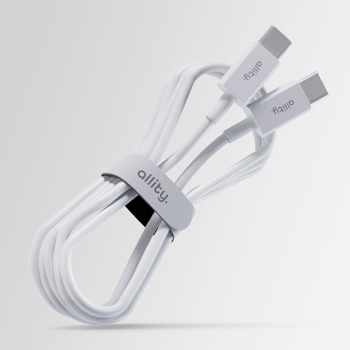 Καλώδιο Δεδομένων και Φόρτισης USB-C - USB-C Allity. AUC-03, 100W, 2m, Λευκό