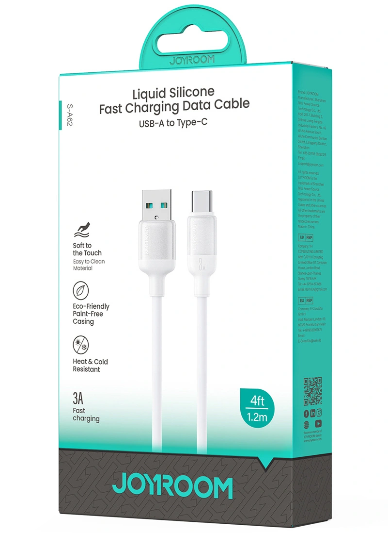 Καλώδιο Δεδομένων και Φόρτισης USB-A - USB-C Joyroom S-A62 Lively, 18W, 1.2m, Λευκό