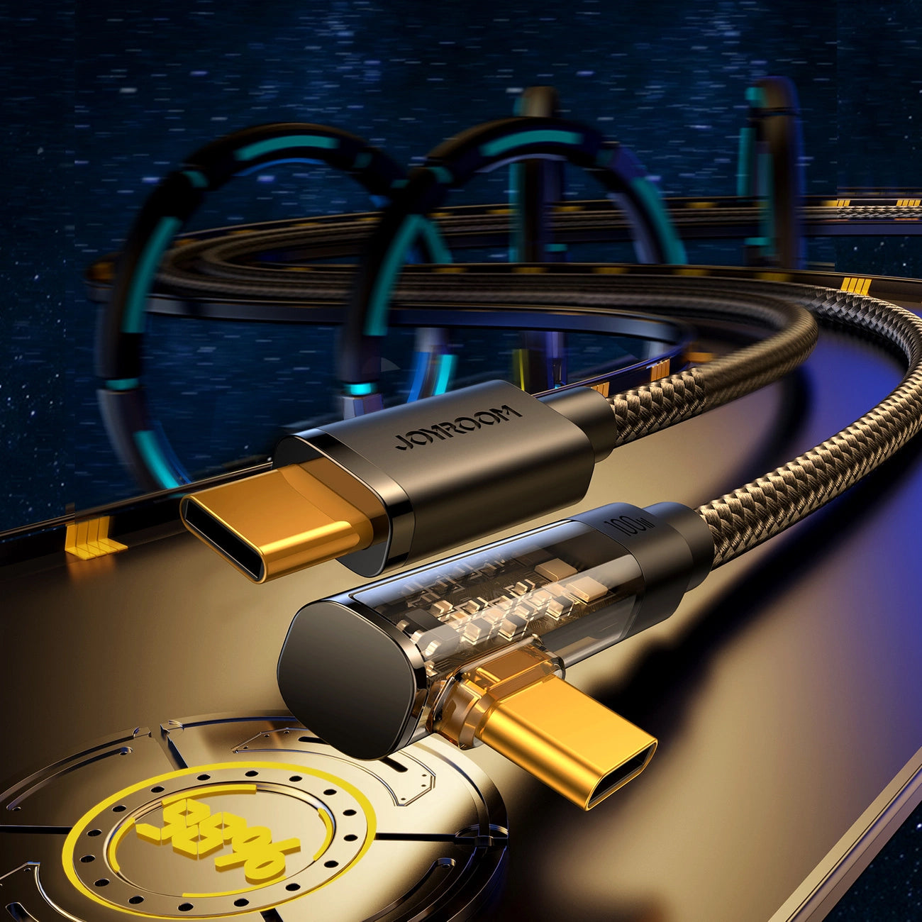 Καλώδιο Δεδομένων και Φόρτισης USB-C - USB-C Joyroom S-CC100A6 Angled, 100W, 1.2m, Μαύρο