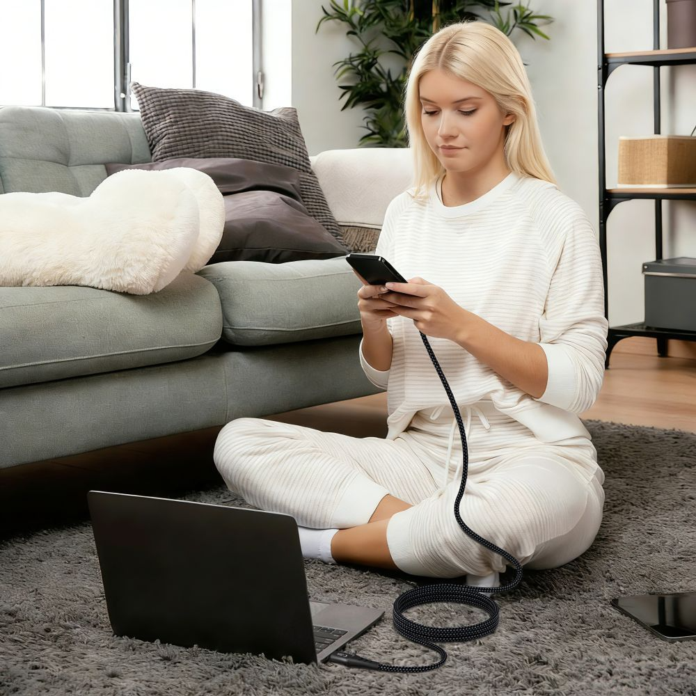Καλώδιο Δεδομένων και Φόρτισης USB-C - USB-C Tech-Protect UB11T Ultraboost, 100W, 2m, Μαύρο