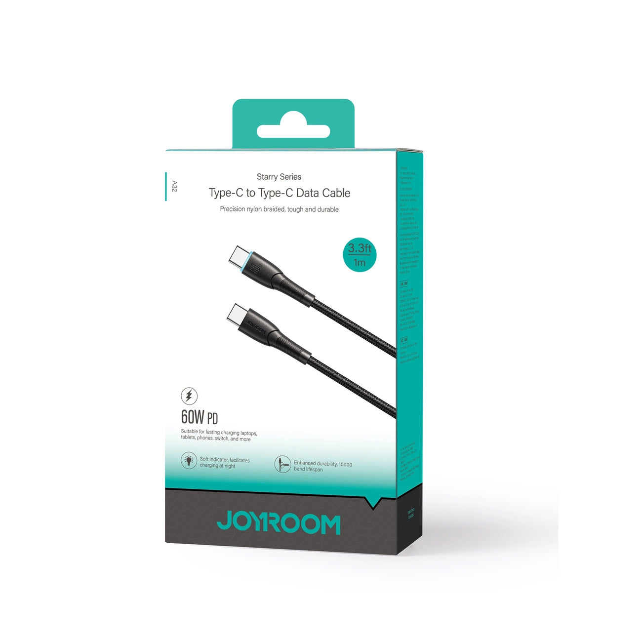 Καλώδιο Δεδομένων και Φόρτισης USB-C - USB-C Joyroom S-A32, 60W, 1m, Μαύρο