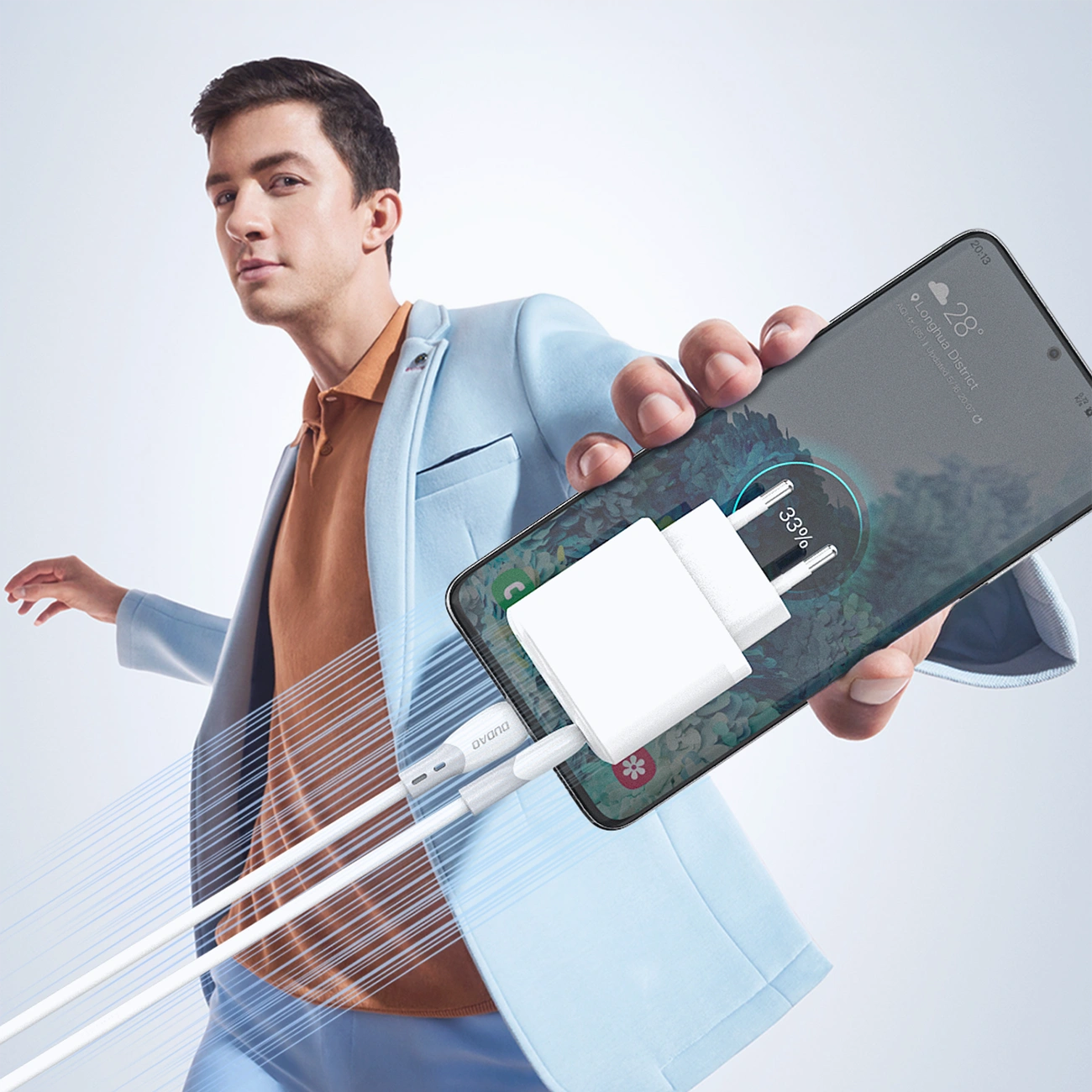 Καλώδιο Δεδομένων και Φόρτισης USB-A - USB-C Dudao L25ST, 100W, 1m, Λευκό
