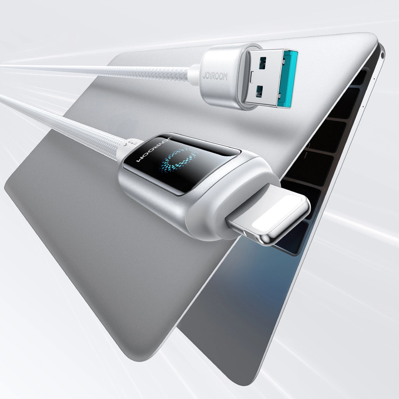 Καλώδιο Δεδομένων και Φόρτισης USB-A - Lightning Joyroom S-A55 StarFlight Display, 18W, 1.2m, Λευκό