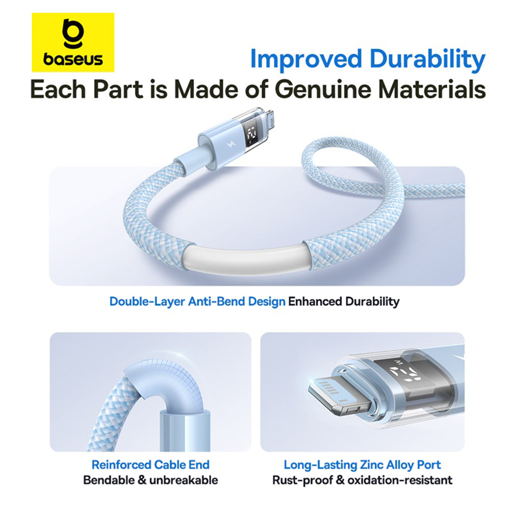 Καλώδιο Δεδομένων και Φόρτισης USB-A - Lightning Baseus Display 2, 12W, 1m, Μπλε P10382700311-00