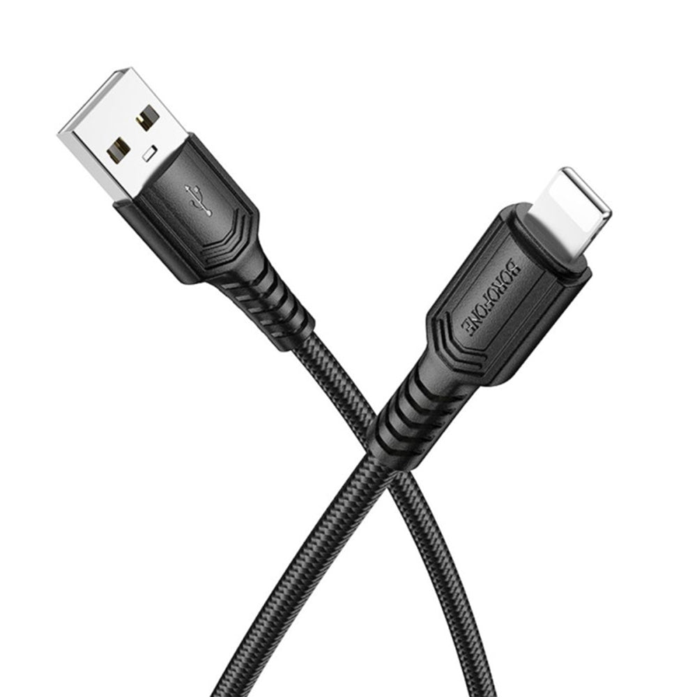 Καλώδιο Δεδομένων και Φόρτισης USB-A - Lightning Borofone BX116 Certain, 18W, 1m, Μαύρο