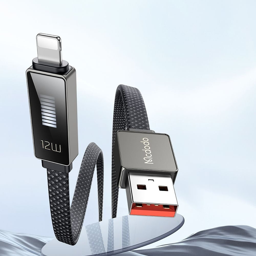 Καλώδιο Δεδομένων και Φόρτισης USB-A - Lightning McDodo CA-4970 Rythm Display, 18W, 1.2m, Μαύρο