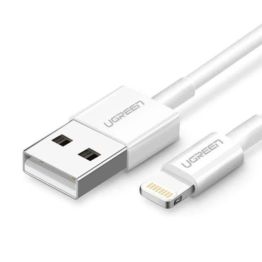 Καλώδιο Δεδομένων και Φόρτισης USB-A - Lightning UGREEN US155 (20728), 18W, 1m, Λευκό