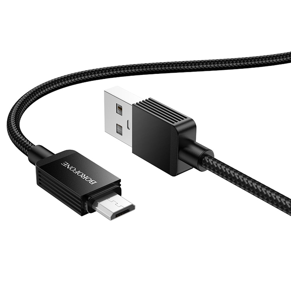 Καλώδιο Δεδομένων και Φόρτισης USB-A - microUSB Borofone BX120 Placer, 18W, 1m, Μαύρο