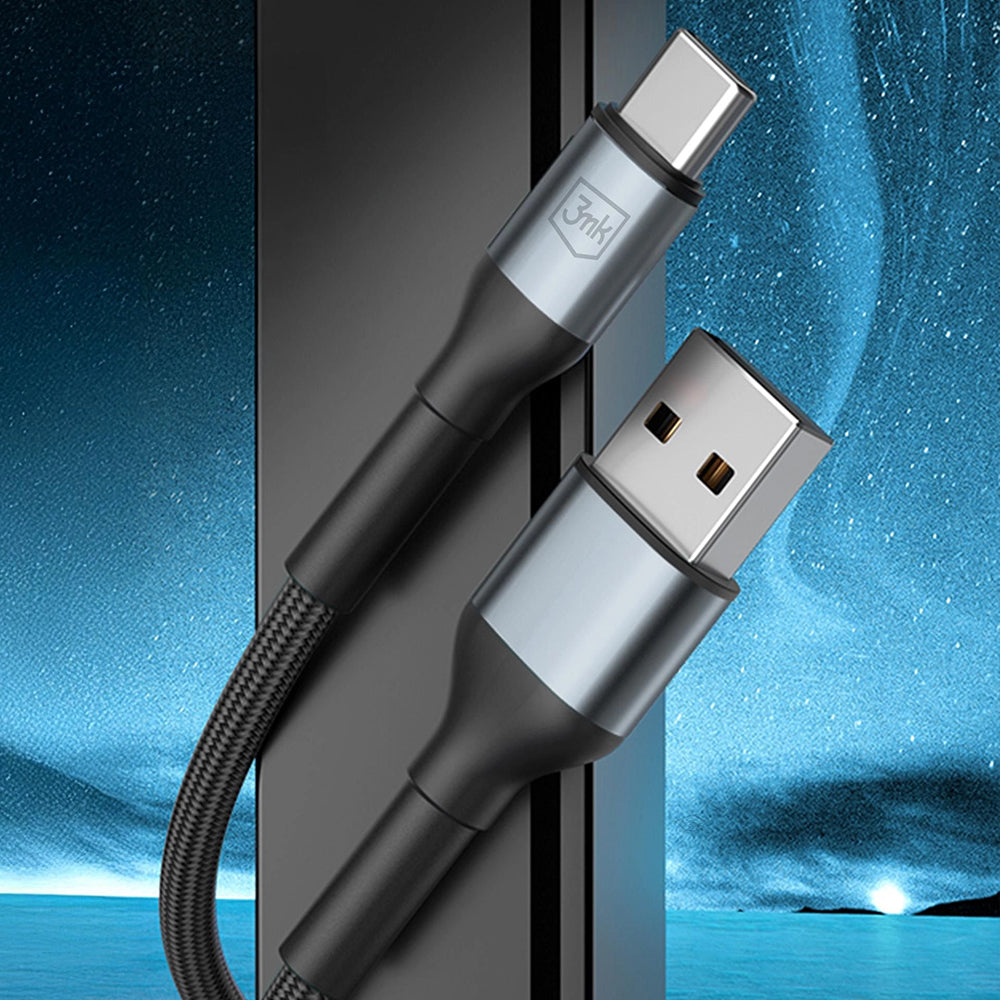 Καλώδιο Δεδομένων και Φόρτισης USB-A - USB-C 3MK Hyper N 18, 18W, 1m, Μαύρο