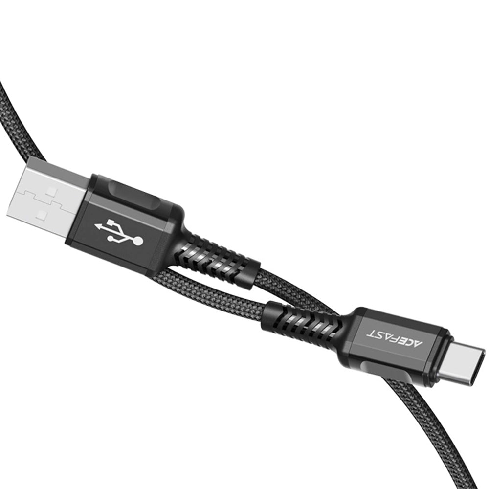 Καλώδιο Δεδομένων και Φόρτισης USB-A - USB-C Acefast C1-04, 18W, 1.2m, Μαύρο