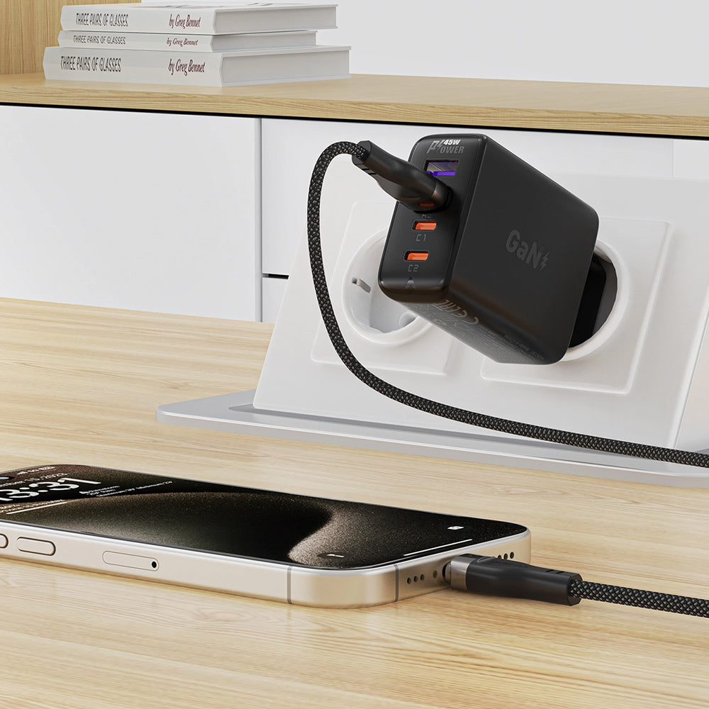 Καλώδιο Δεδομένων και Φόρτισης USB-A - USB-C Acefast C11-04, 18W, 1.2m, Μαύρο
