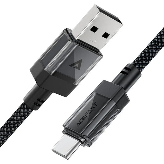 Καλώδιο Δεδομένων και Φόρτισης USB-A - USB-C Acefast C12-04, 18W, 1.2m, Μαύρο