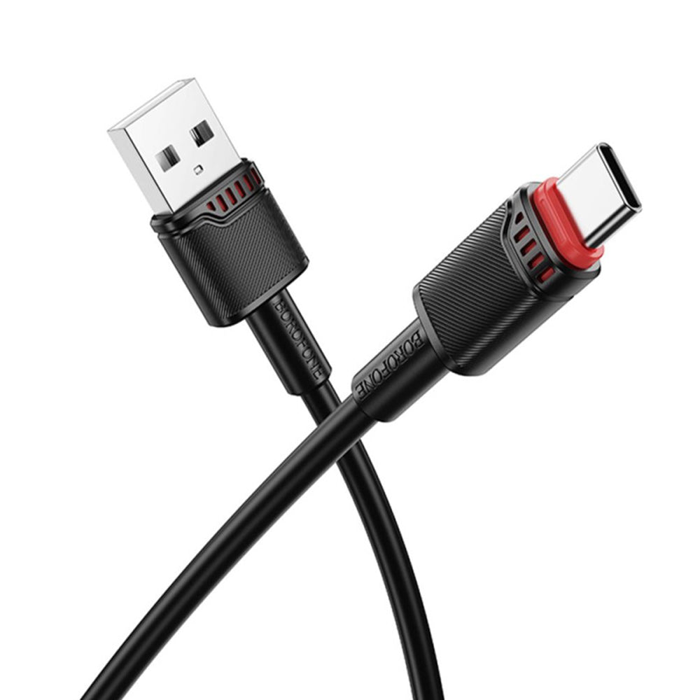 Καλώδιο Δεδομένων και Φόρτισης USB-A - USB-C Borofone BX110 Beneficio, 18W, 1m, Μαύρο