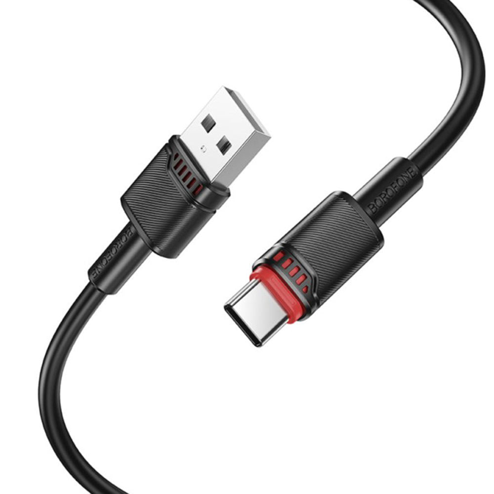 Καλώδιο Δεδομένων και Φόρτισης USB-A - USB-C Borofone BX110 Beneficio, 18W, 1m, Μαύρο