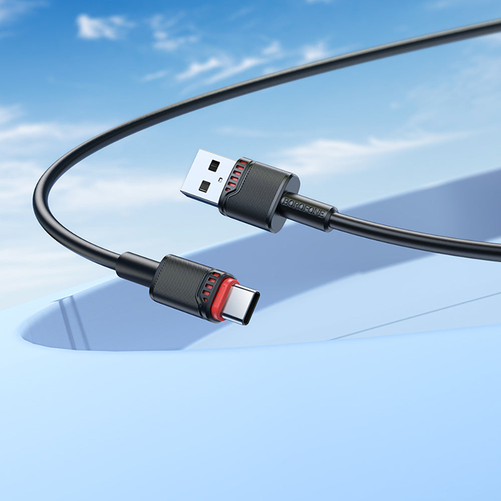 Καλώδιο Δεδομένων και Φόρτισης USB-A - USB-C Borofone BX110 Beneficio, 18W, 1m, Μαύρο