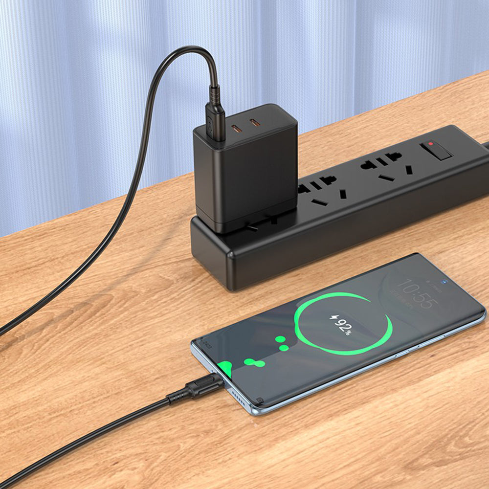 Καλώδιο Δεδομένων και Φόρτισης USB-A - USB-C Borofone BX111 Feliz, 20W, 1m, Μαύρο