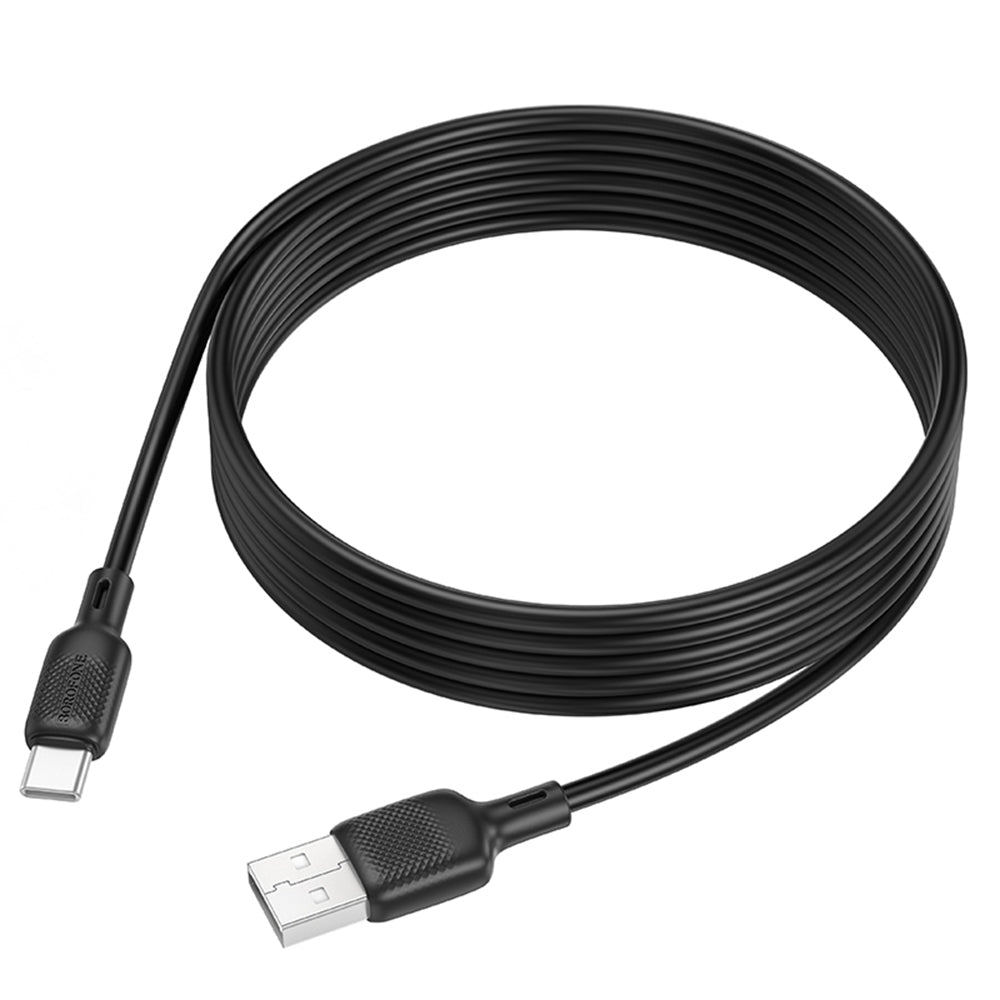 Καλώδιο Δεδομένων και Φόρτισης USB-A - USB-C Borofone BX113 Lenny, 18W, 2m, Μαύρο