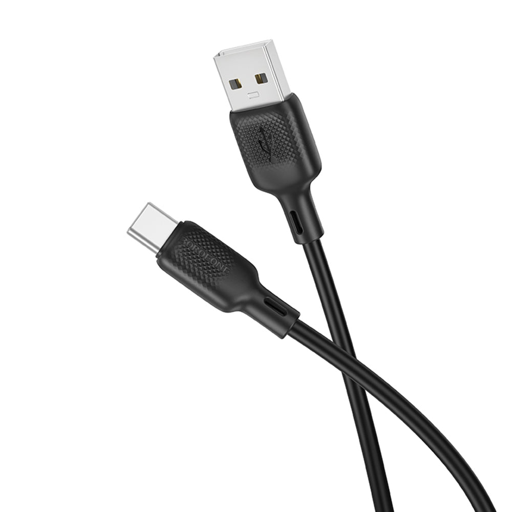 Καλώδιο Δεδομένων και Φόρτισης USB-A - USB-C Borofone BX113 Lenny, 18W, 2m, Μαύρο