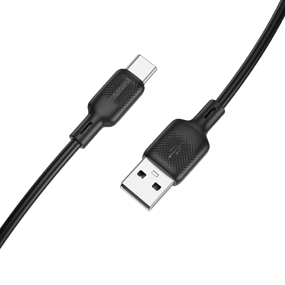 Καλώδιο Δεδομένων και Φόρτισης USB-A - USB-C Borofone BX113 Lenny, 18W, 2m, Μαύρο