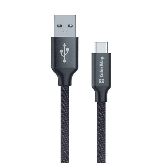 Καλώδιο Δεδομένων και Φόρτισης USB-A - USB-C ColorWay CW-CBUC003, 18W, 1m, Μαύρο