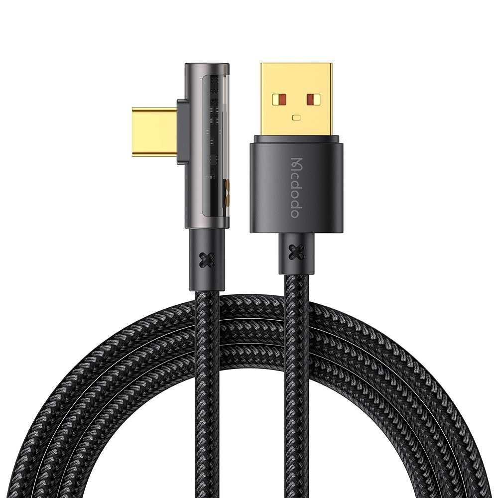 Καλώδιο Δεδομένων και Φόρτισης USB-A - USB-C McDodo CA-3380 Angled, 100W, 1.2m, Μαύρο