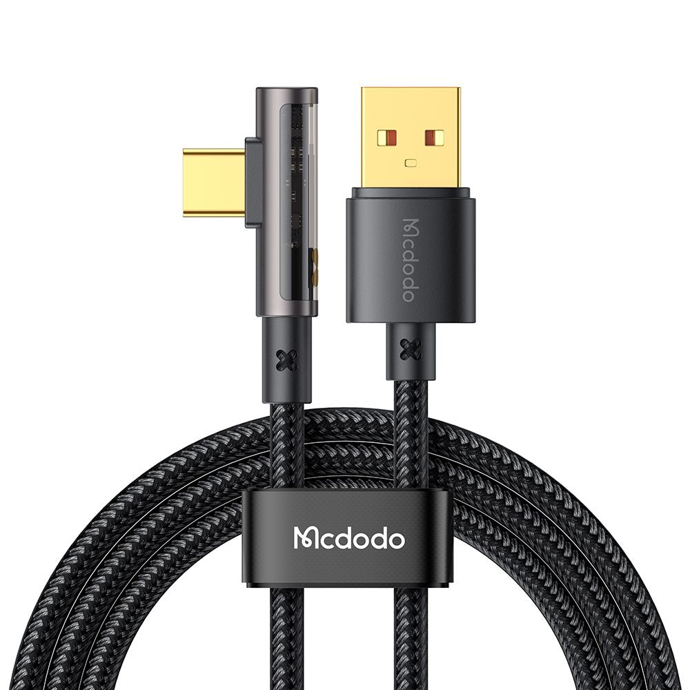 Καλώδιο Δεδομένων και Φόρτισης USB-A - USB-C McDodo CA-3380 Angled, 100W, 1.2m, Μαύρο
