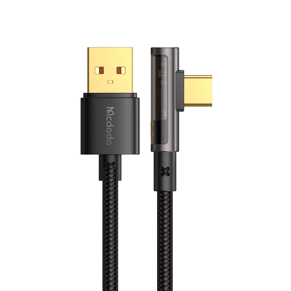Καλώδιο Δεδομένων και Φόρτισης USB-A - USB-C McDodo CA-3380 Angled, 100W, 1.2m, Μαύρο