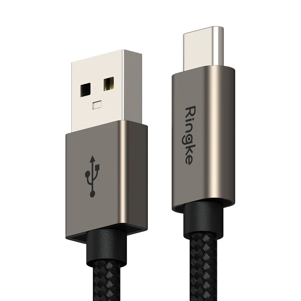 Καλώδιο Δεδομένων και Φόρτισης USB-A - USB-C Ringke, 60W, 2m, Μαύρο