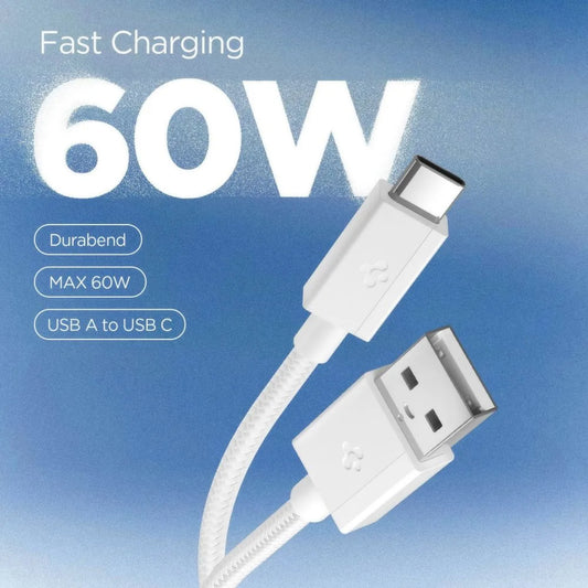Καλώδιο Δεδομένων και Φόρτισης USB-A - USB-C Spigen EB6015AC, 60W, 1.5m, Λευκό ACA10413