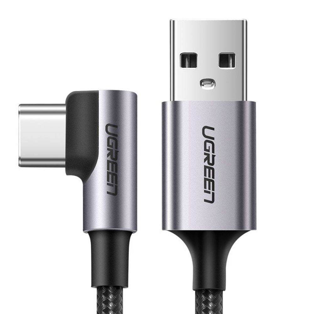 Καλώδιο Δεδομένων και Φόρτισης USB-A - USB-C UGREEN US284 Angled, 18W, 0.5m, Γκρι