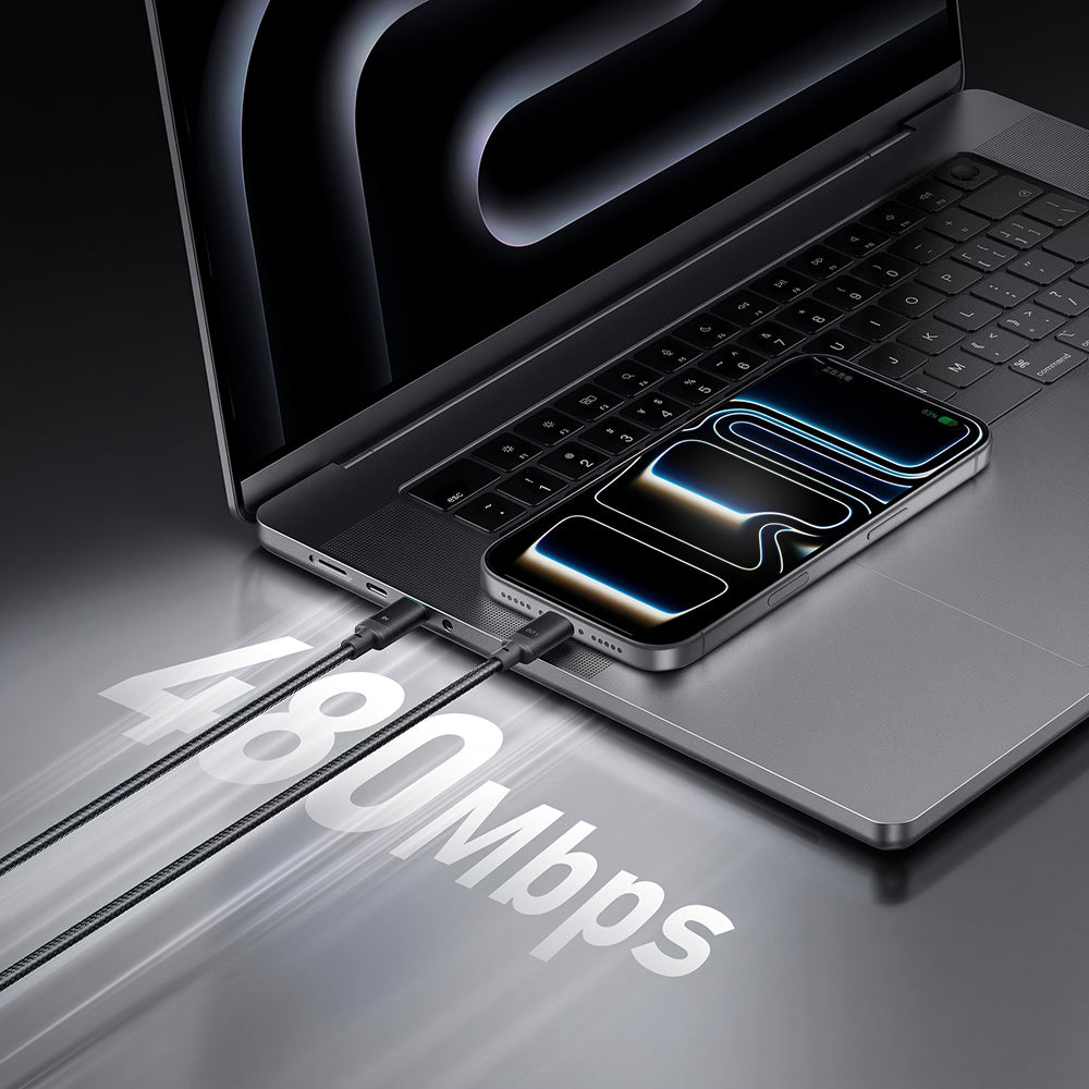 Καλώδιο Δεδομένων και Φόρτισης USB-C - 2 x USB-C Cuktech C2C615, 140W, 1.5m, Μαύρο CKC2C615GLBK