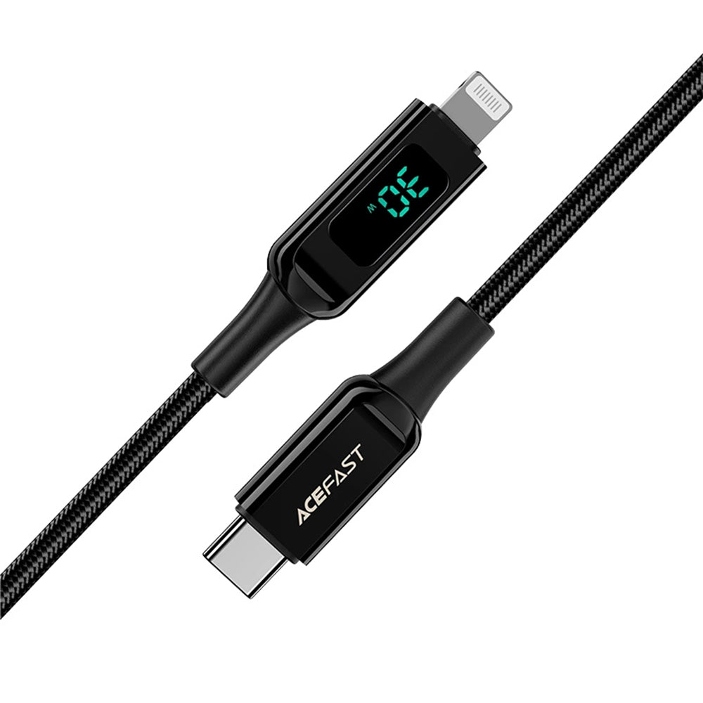 Καλώδιο Δεδομένων και Φόρτισης USB-C - Lightning Acefast C6-01 Display, 20W, 1.2m, Μαύρο