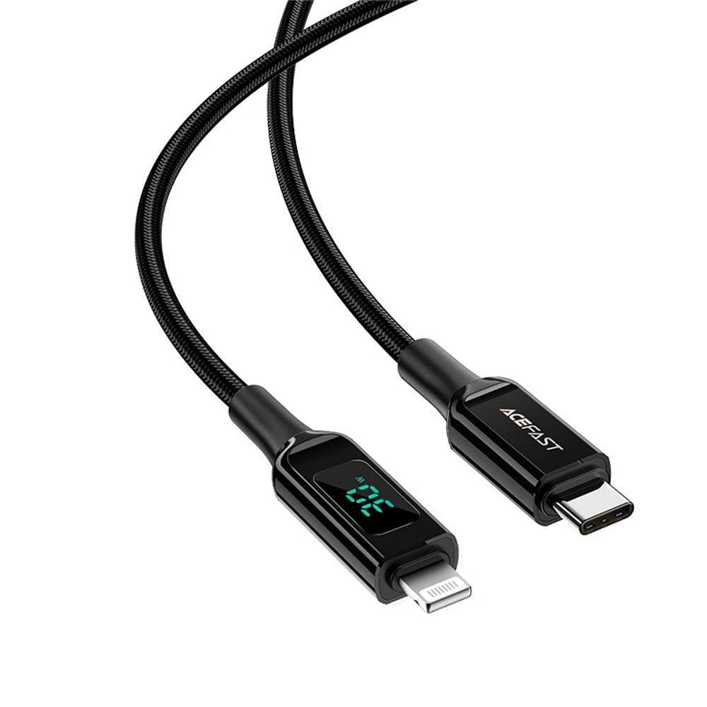 Καλώδιο Δεδομένων και Φόρτισης USB-C - Lightning Acefast C6-01 Display, 20W, 1.2m, Μαύρο