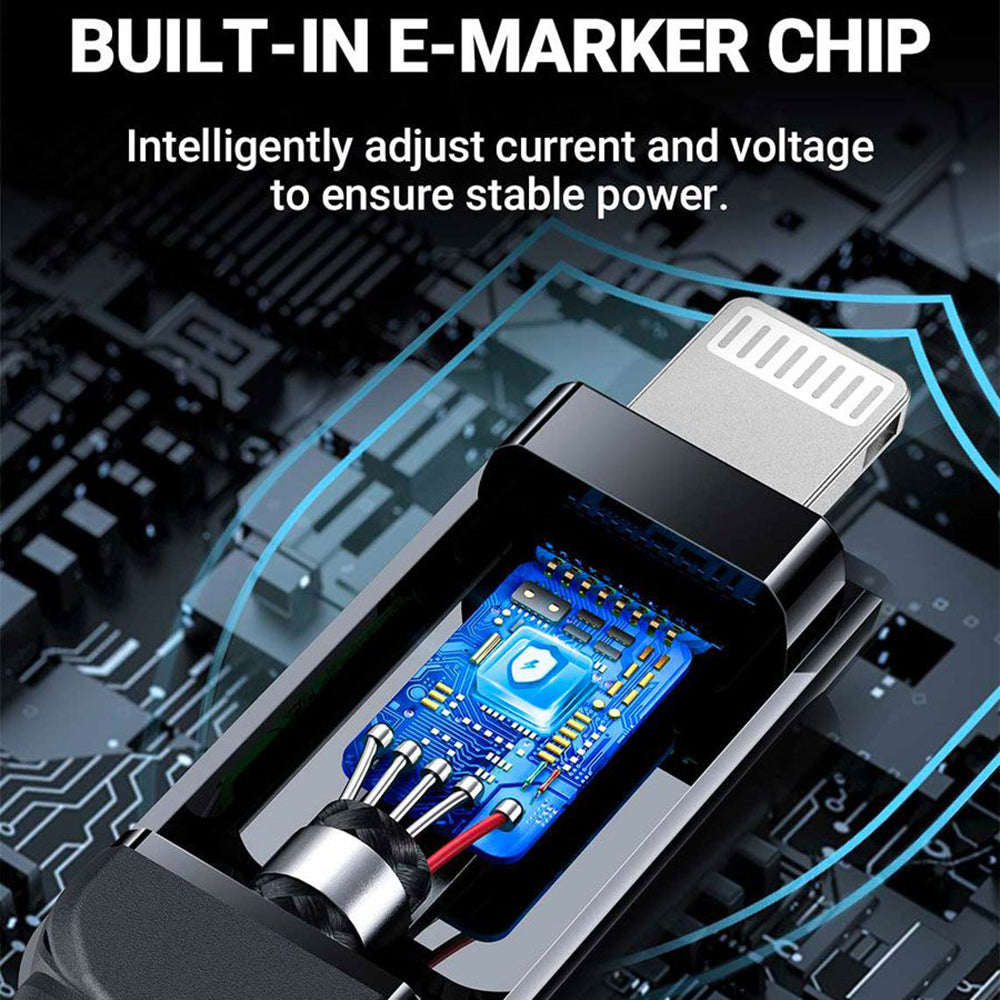 Καλώδιο Δεδομένων και Φόρτισης USB-C - Lightning Acefast C6-01 Display, 20W, 1.2m, Μαύρο