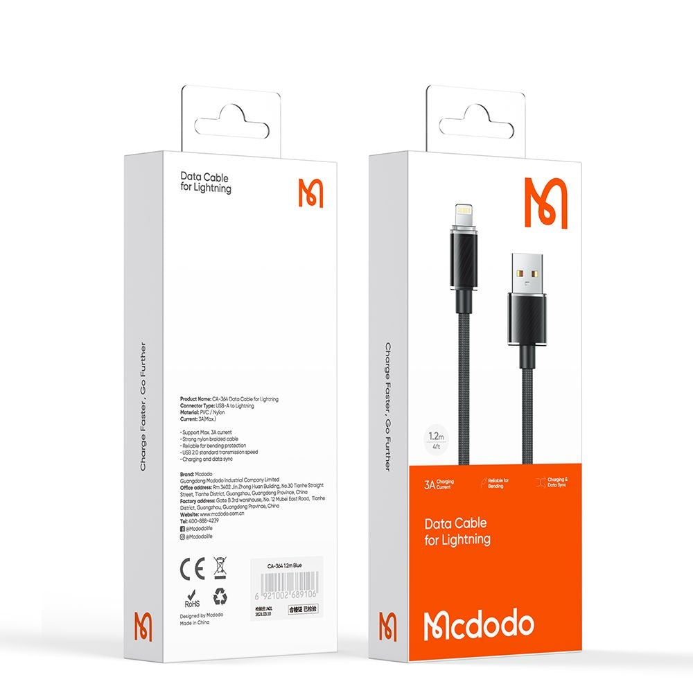 Καλώδιο Δεδομένων και Φόρτισης USB-A - Lightning McDodo CA-3640, 18W, 1.2m, Μαύρο