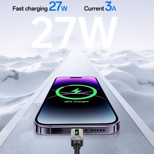 USB-C to Lightning Data and Charging Cable Yesido CA199, 27W, 1.2m, Black