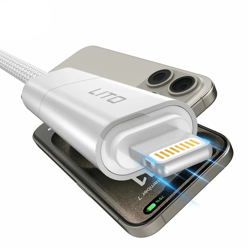 Καλώδιο Δεδομένων και Φόρτισης USB-C / USB-A - USB-C / Lightning Lito LD21, 100W, 1m, Λευκό