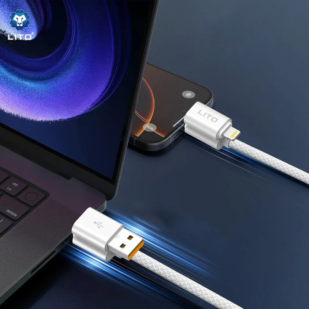 Καλώδιο Δεδομένων και Φόρτισης USB-C / USB-A - USB-C / Lightning Lito LD21, 100W, 1m, Λευκό