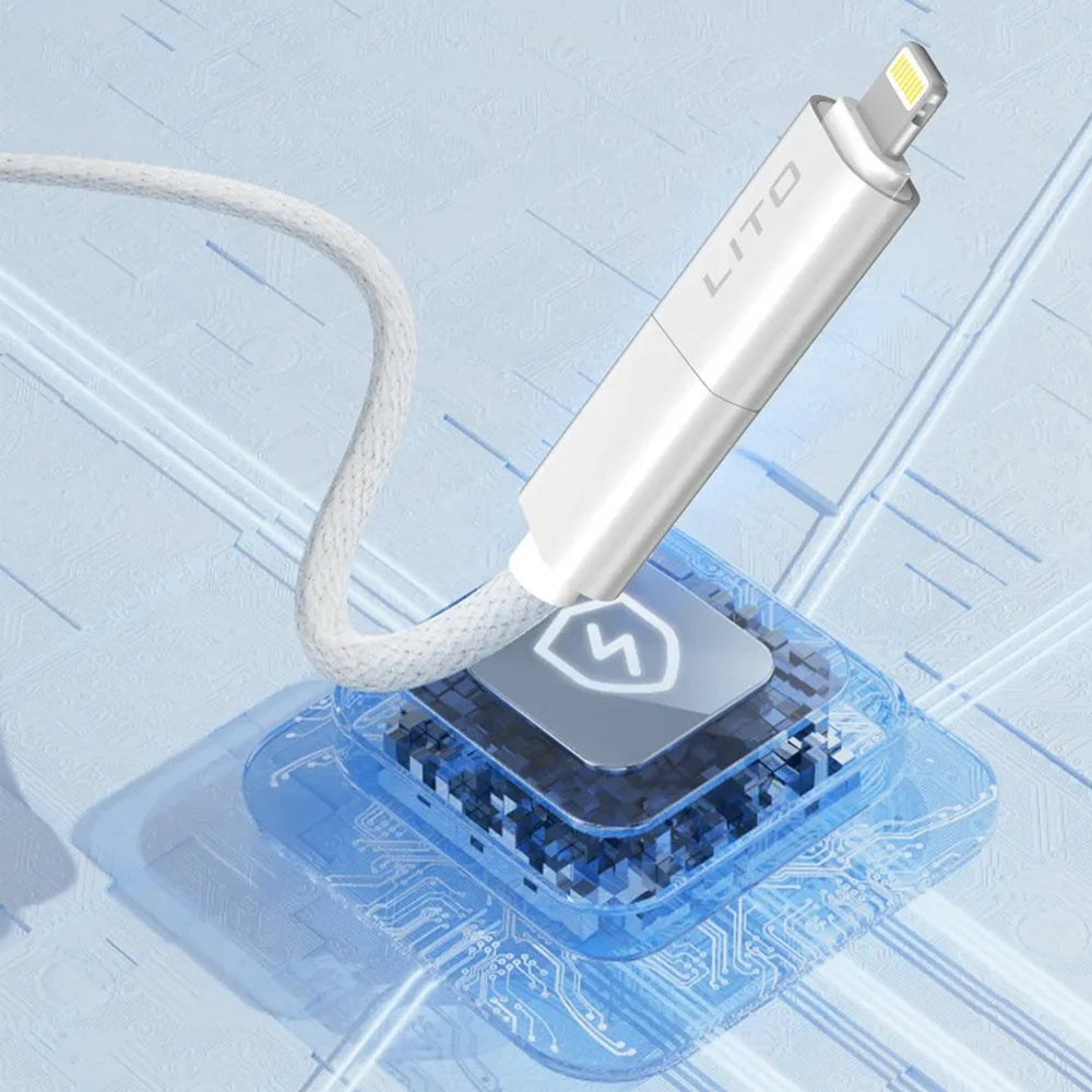 Καλώδιο Δεδομένων και Φόρτισης USB-C / USB-A - USB-C / Lightning Lito LD21, 100W, 1m, Λευκό
