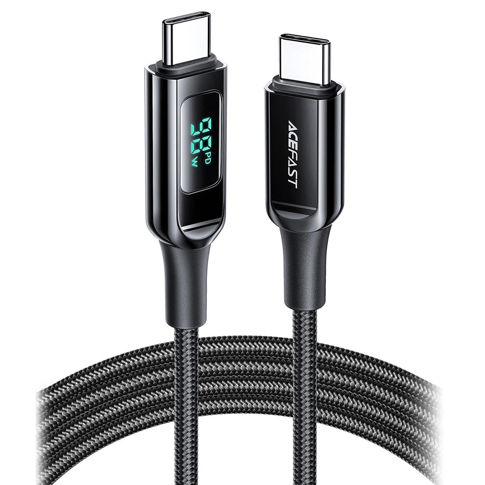 Καλώδιο Δεδομένων και Φόρτισης USB-C - USB-C Acefast C6-03 Display, 100W, 2m, Μαύρο