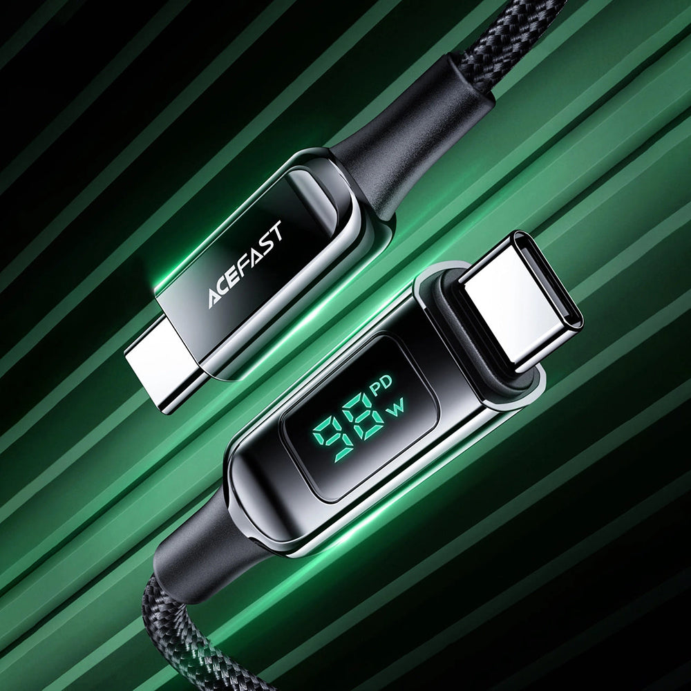 Καλώδιο Δεδομένων και Φόρτισης USB-C - USB-C Acefast C6-03 Display, 100W, 2m, Μαύρο