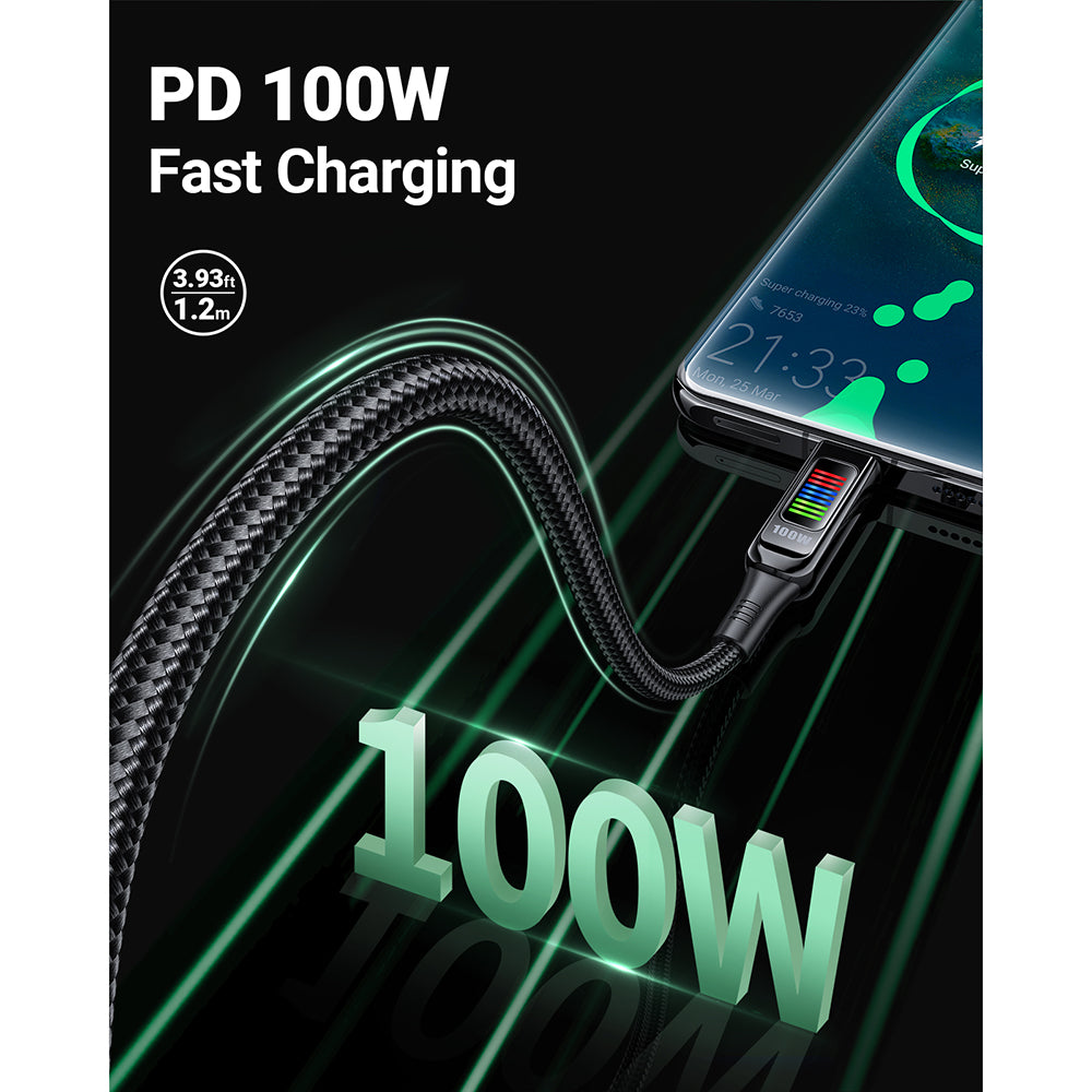 Καλώδιο Δεδομένων και Φόρτισης USB-C - USB-C Acefast C7-03, 100W, 1.2m, Μαύρο