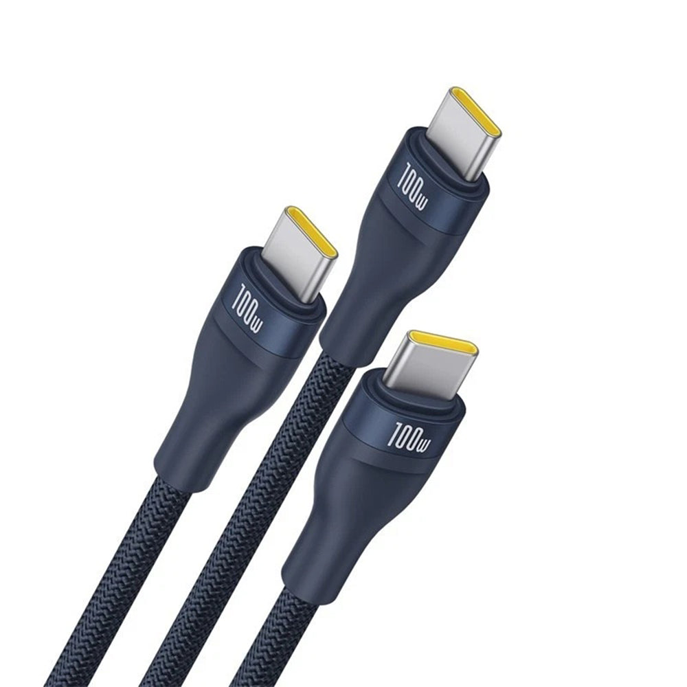 Καλώδιο Φόρτισης USB-C - 3 x USB-C Baseus Flash Series III 3in1, 100W, 1.5m, Μπλε P10377503321-00