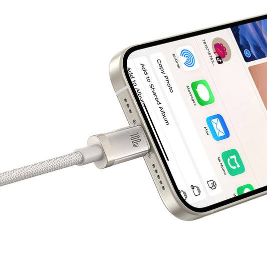 Καλώδιο Δεδομένων και Φόρτισης USB-C - USB-C Baseus Titanium, 100W, 2m, Ασημί P10378100G21-01