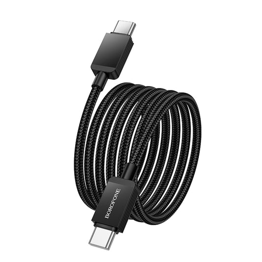 Καλώδιο Δεδομένων και Φόρτισης USB-C - USB-C Borofone BX120 Placer, 60W, 1m, Μαύρο