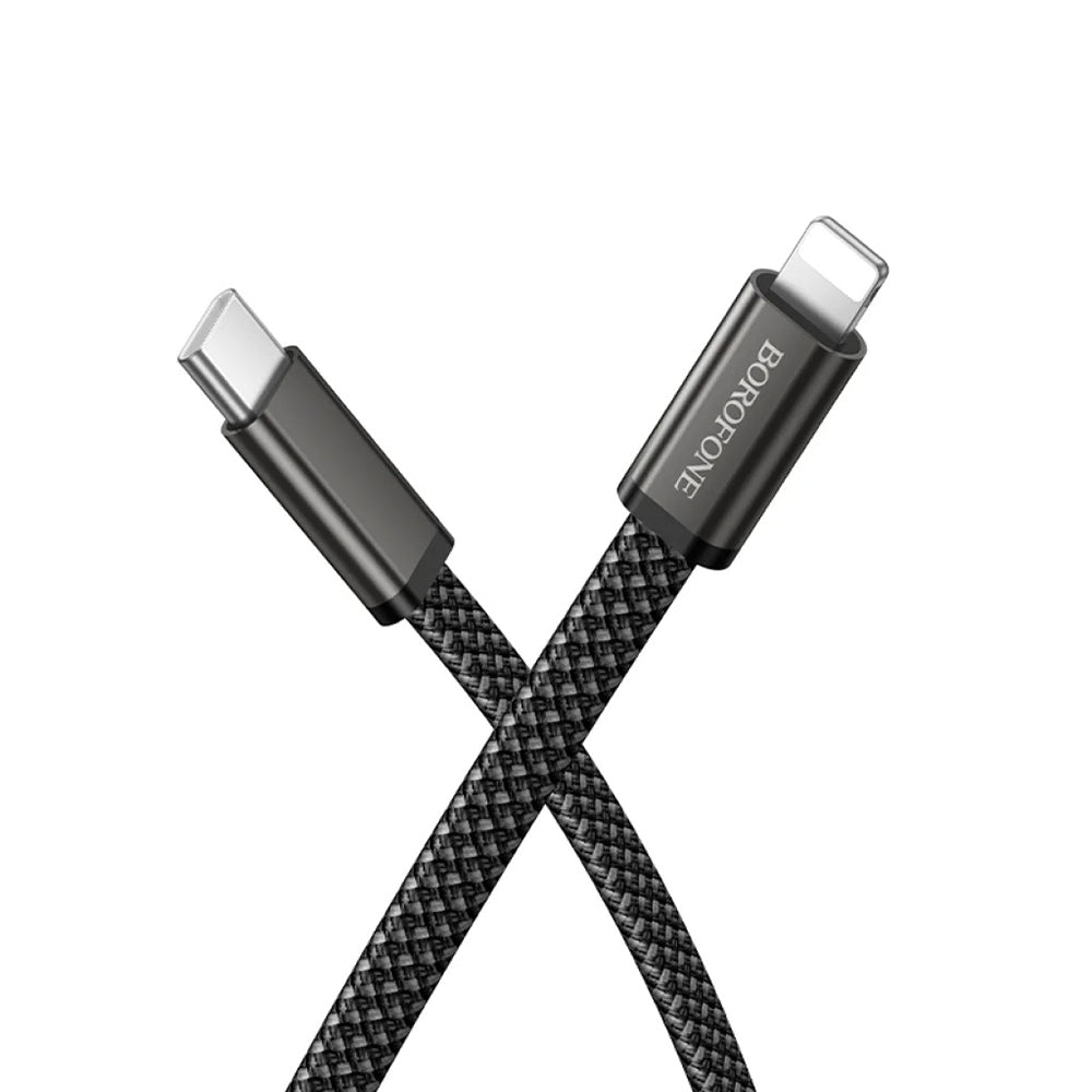 Καλώδιο Δεδομένων και Φόρτισης USB-C - Lightning Borofone BX124 Peace, 30W, 1m, Μαύρο