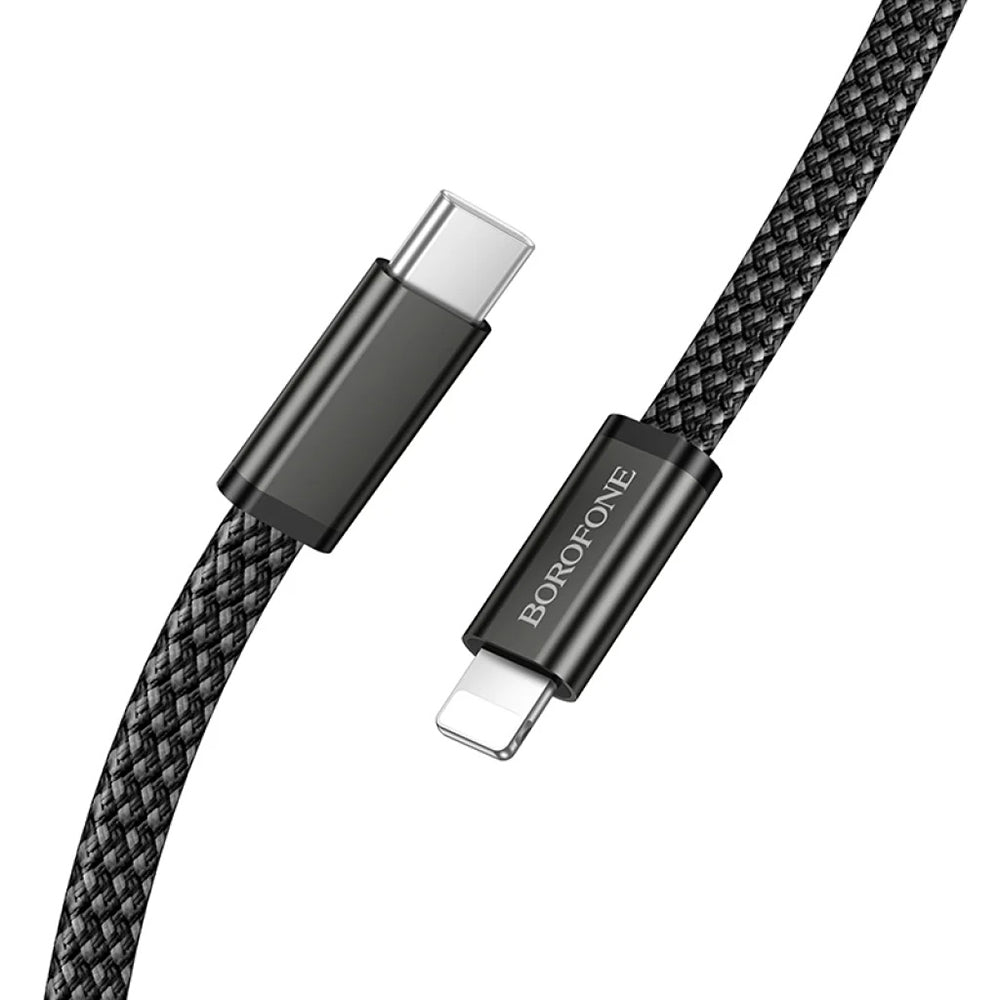 Καλώδιο Δεδομένων και Φόρτισης USB-C - Lightning Borofone BX124 Peace, 30W, 1m, Μαύρο